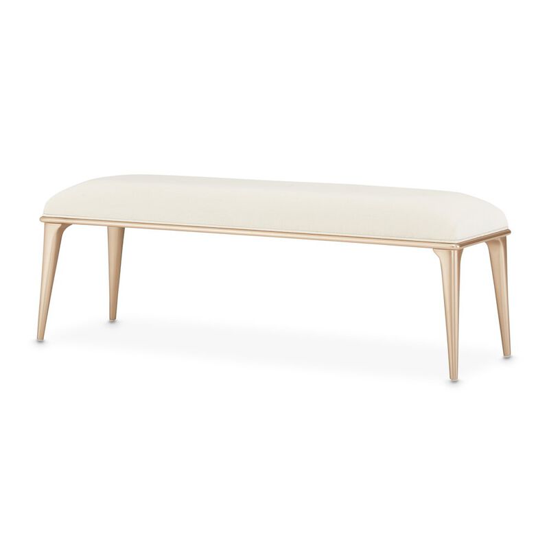 Michael Amini La Rachelle Bed Bench - Icicle/Champagne