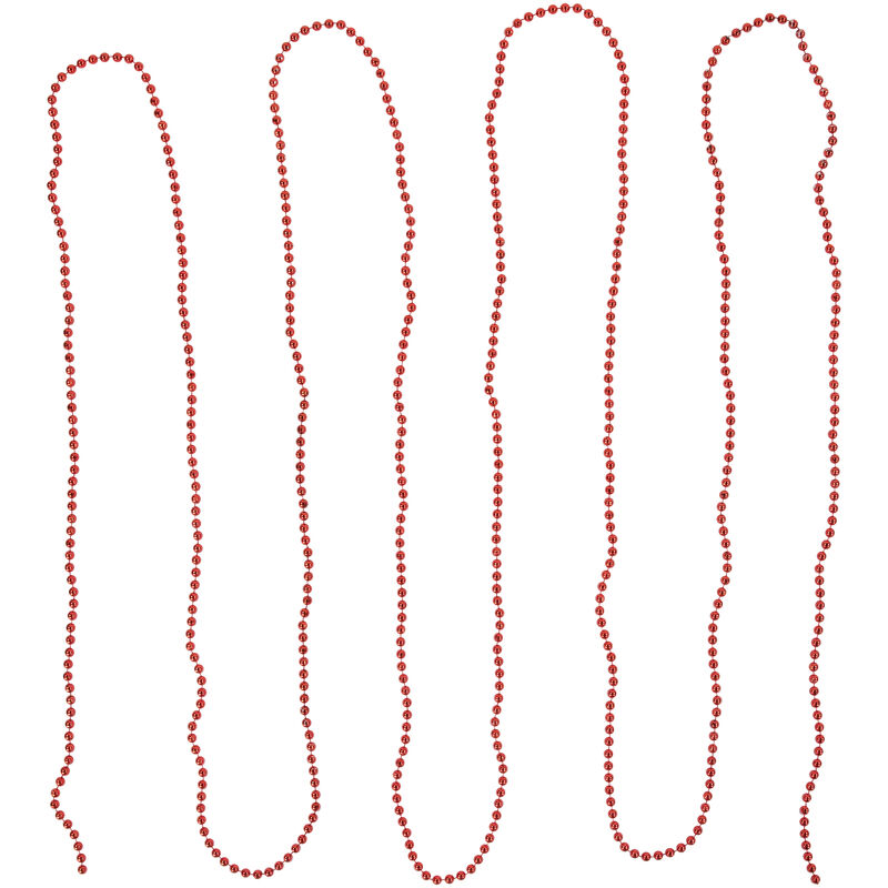 15' Shiny Crimson Red Beaded Christmas Garland - Unlit image number 0