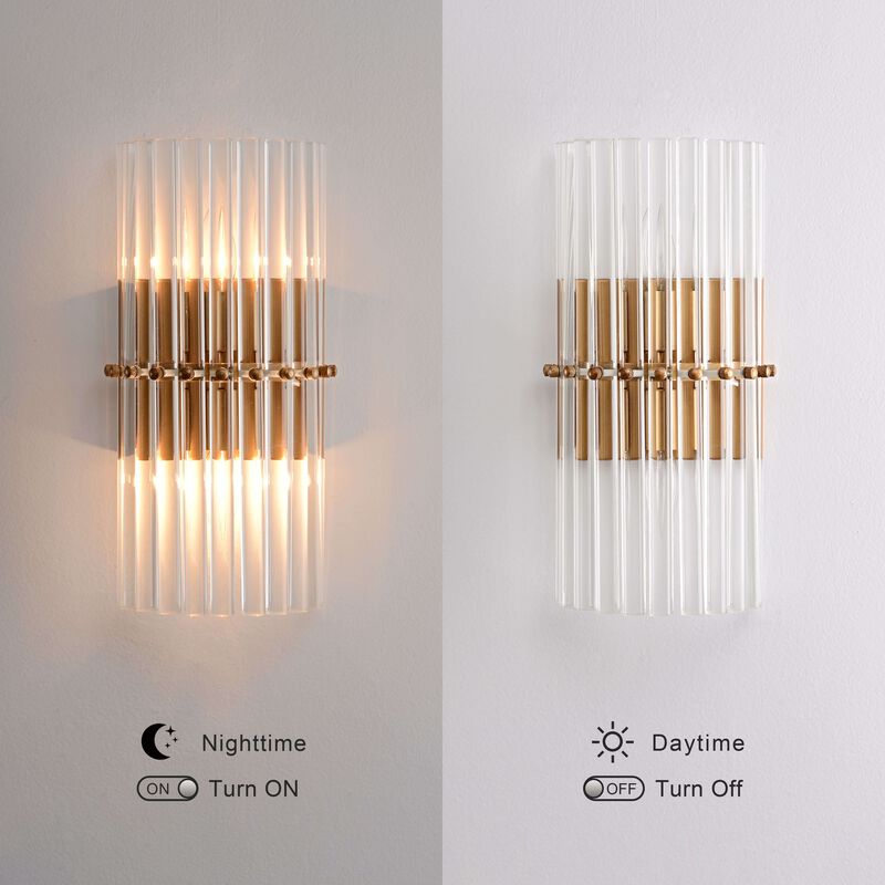 Marisol 2-Light Solid Crystal Glass Bars Mini Wall Sconce image number 6