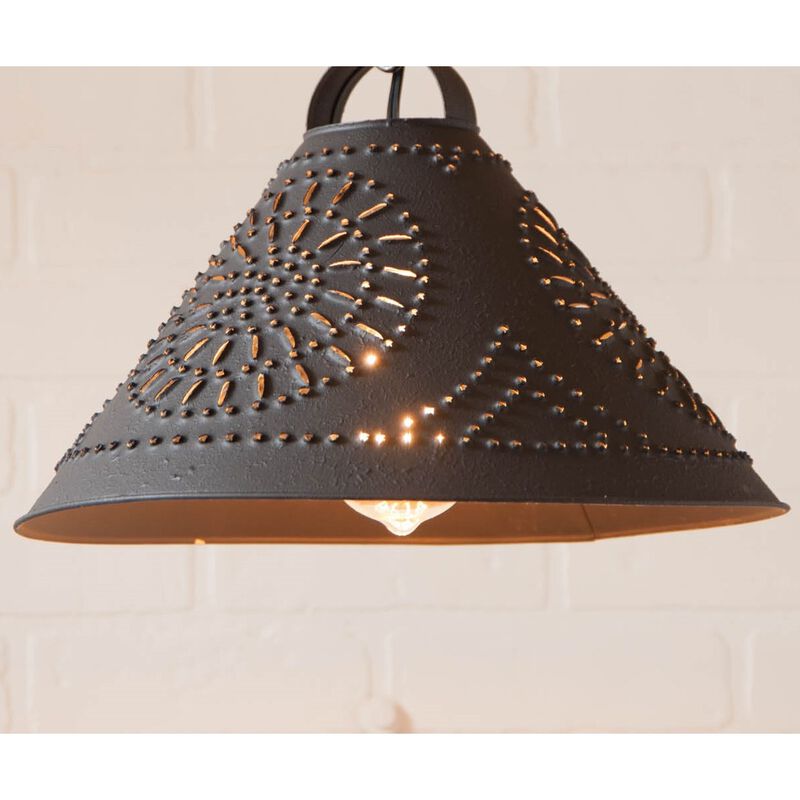 Hitchcock Shade Light Tin Pendant In Textured Black image number 2