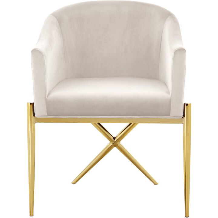 Meridian Furniture Xavier Cream Velvet Dining Chair
