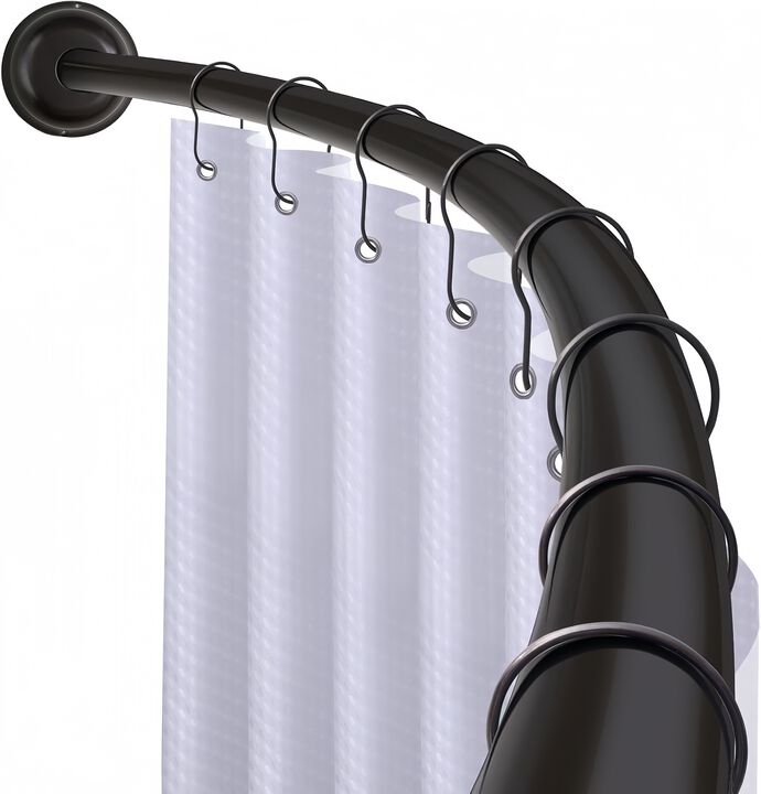 Utopia Alley Signature Aluminum Series Curved Shower Curtain Rod - Rustproof Aluminum Wall Mount Rod, Adjustable 45 to 72 Inch, Adds Up to 8 Inches of Extra Shower Space