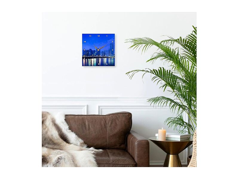 Miami Skyline Florida City Brickell Key Wall Clock 15 Inch Silent Home Decor image number 2
