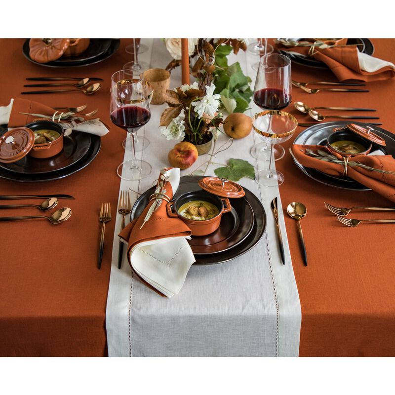 Solino Home Classic Hemstitch 100% Linen Tablecloth &ndash; Handcrafted, Machine Washable, Perfect for Holiday and Everyday Dining
