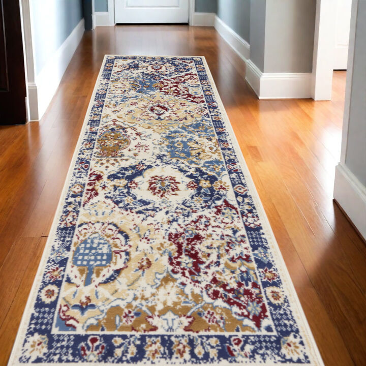 HomeRoots Ogee Distressed Runner Rug
