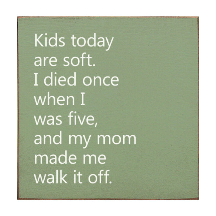 Kids Today Are Soft Funny Vintage Style Wood Sign Wall Decor