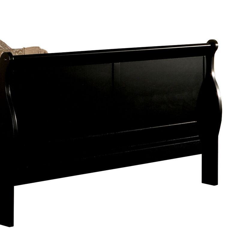 Louis Philippe III Queen Bed, Black