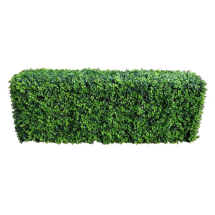 Premium Bright Long-leaf Artificial Boxwood Hedge 40"L x 20"H Commercial Grade UV Resistant
