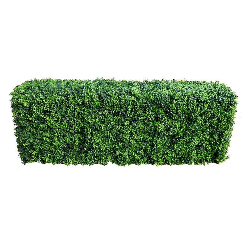 Premium Bright Long-leaf Artificial Boxwood Hedge 40"L x 20"H Commercial Grade UV Resistant image number 0