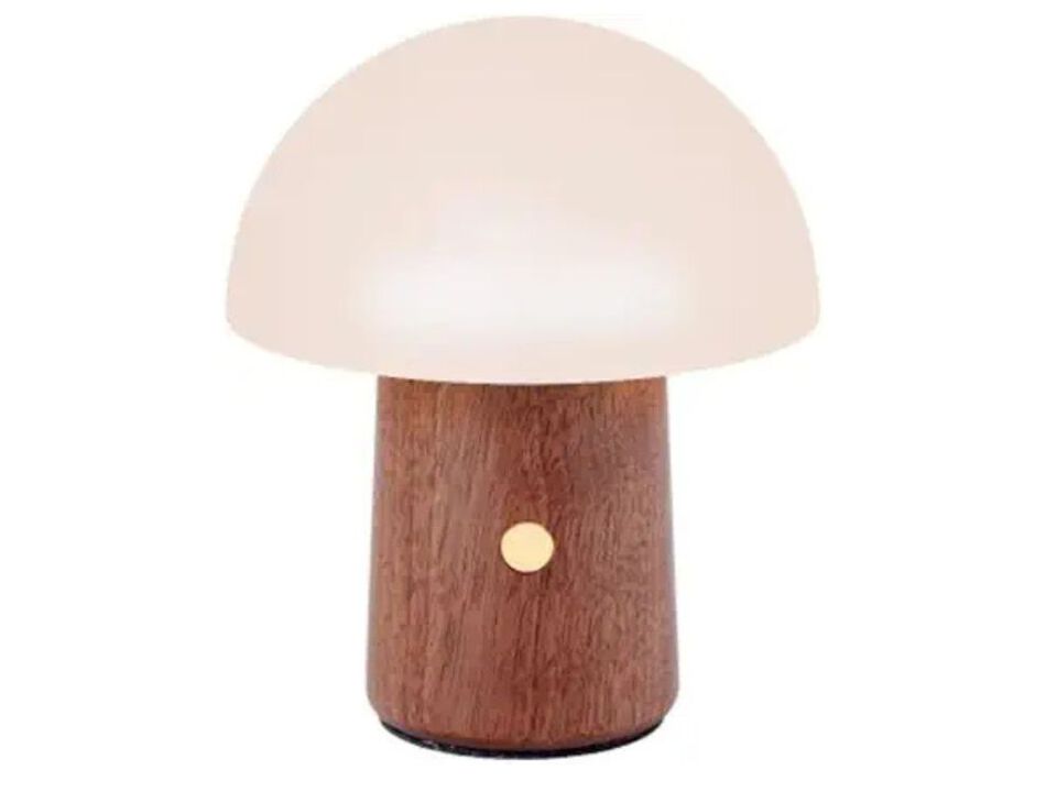 Portable Cordless Table Lamp with Fabric Shade and Dimmable Light