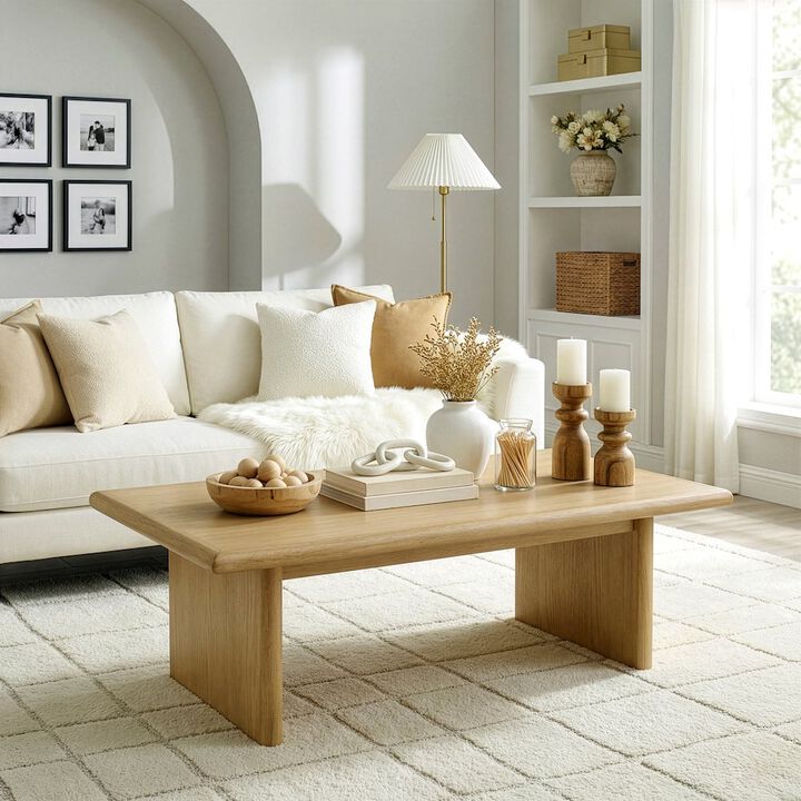 Butler Specialty Halmstad 42 in. W Rectangular Wood Coffee Table, Light Brown