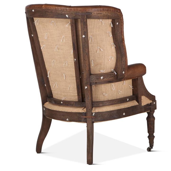 Belen Kox Armchair with Vintage Leather and Solid Wood Legs, Belen Kox