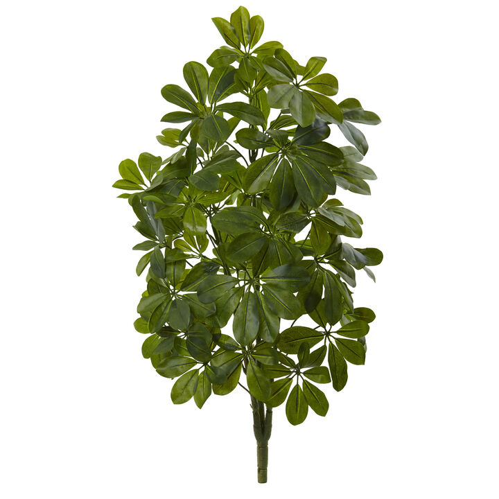 HomPlanti 32'' Green Baby Schefflera Artificial Plant (Real Touch) (Set of 2)