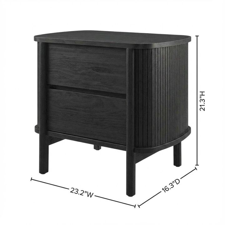 Nightstand with Modern Design and Compact Storage in Brown Finish