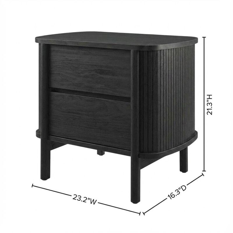 Nightstand with Modern Design and Compact Storage in Brown Finish image number 1