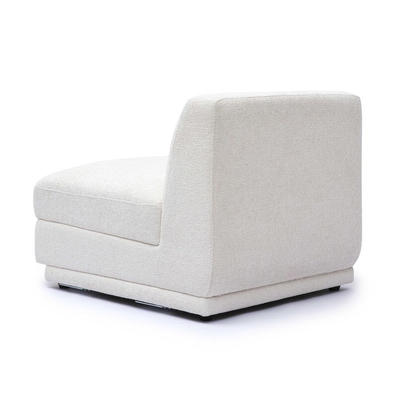 Tov Furniture Perry Cream Chenille Modular Armless Chair image number 3