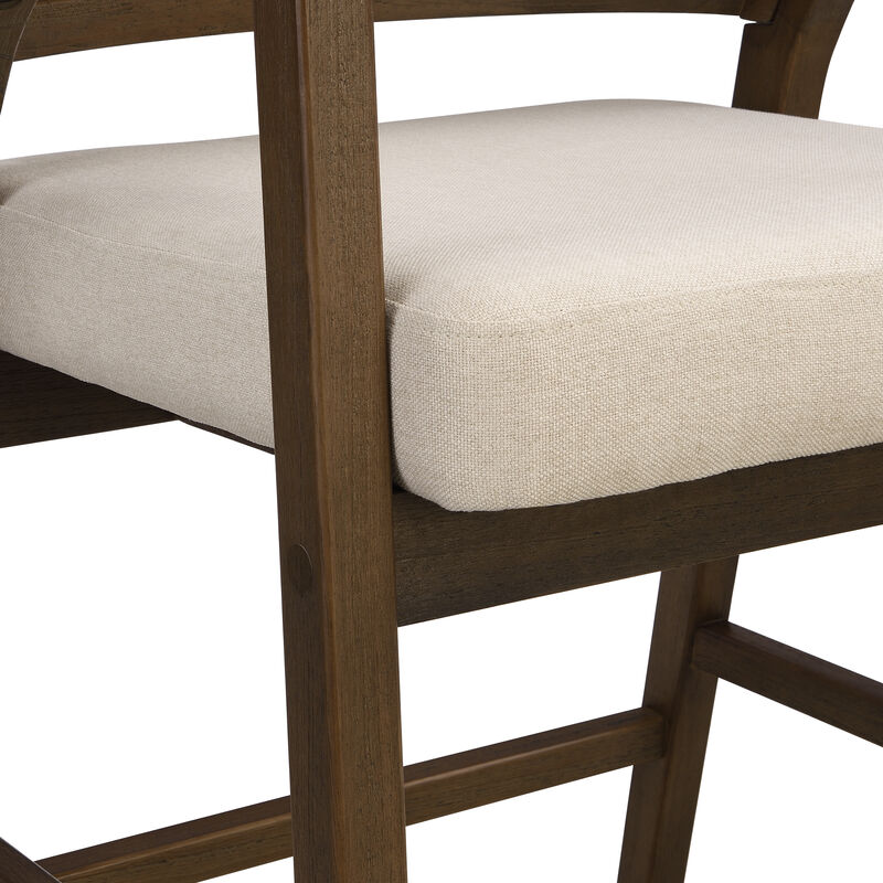 Christopher Knight Home Nat Upholstered Rubberwood Counter Stools with Curved Cane Back (Set of 2)