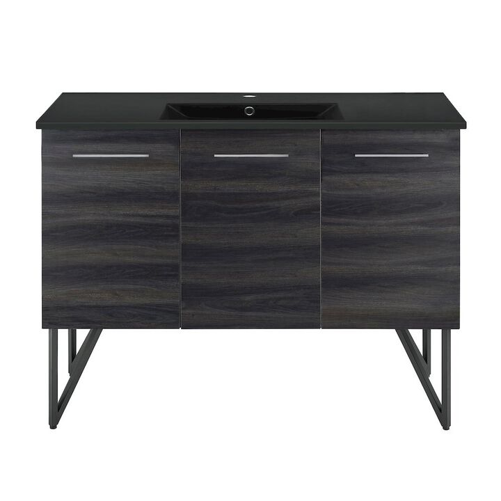 Annecy 48" Freestanding Bathroom Vanity in Black Walnut with Sink Top