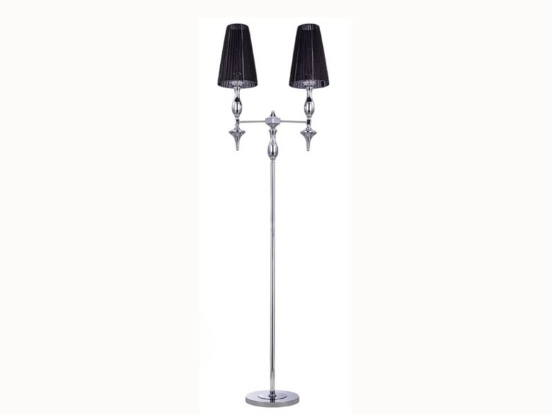 78" Chrome Vintage Floor Lamp &ndash; Black Shade, Modern Standing Light for Living Room & Bedroom