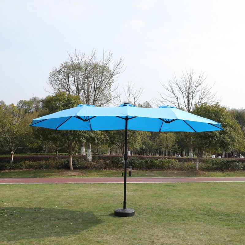 Double-Sided Rectangular Outdoor Twin Patio Umbrella image number 8