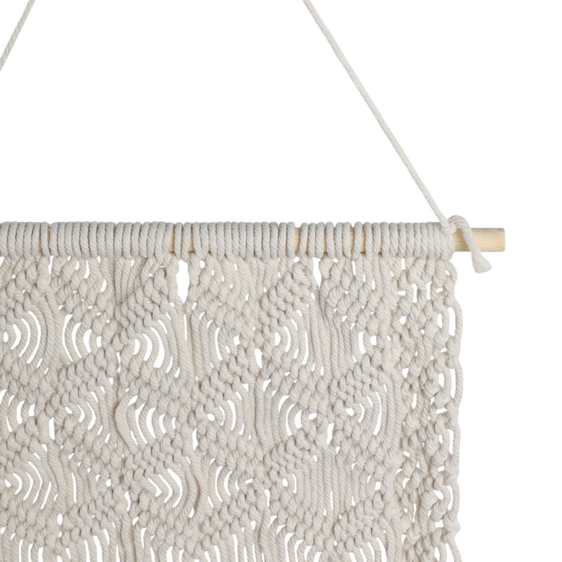 Wood, 18" Macrame Wall Shelf image number 4