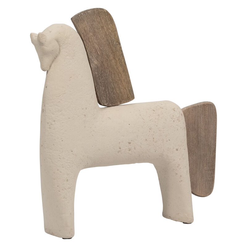 Ecomix, 14" Horse Deco, Ivory image number 1