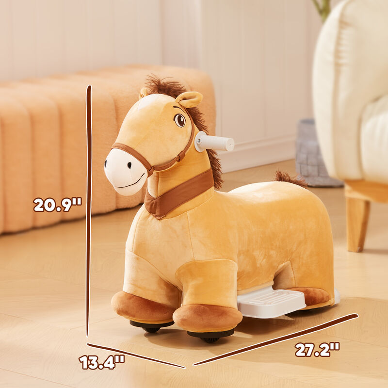 BreeBe Battery Powered Electric Ride on Pony, 6V Ride on Horse w/ with Music Forward, PU Wheels image number 2
