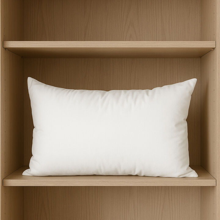 HomeRoots 13" X 21" White Lumbar Cotton Throw Pillow Insert