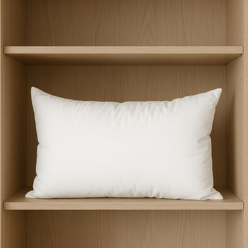 HomeRoots 13" X 21" White Lumbar Cotton Throw Pillow Insert image number 1