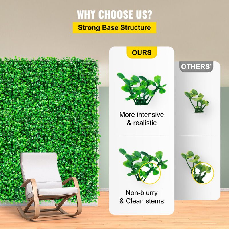 24 Pack Artificial Boxwood Panels UV Protected Green Hedge Wall for Garden Privacy Decor image number 5