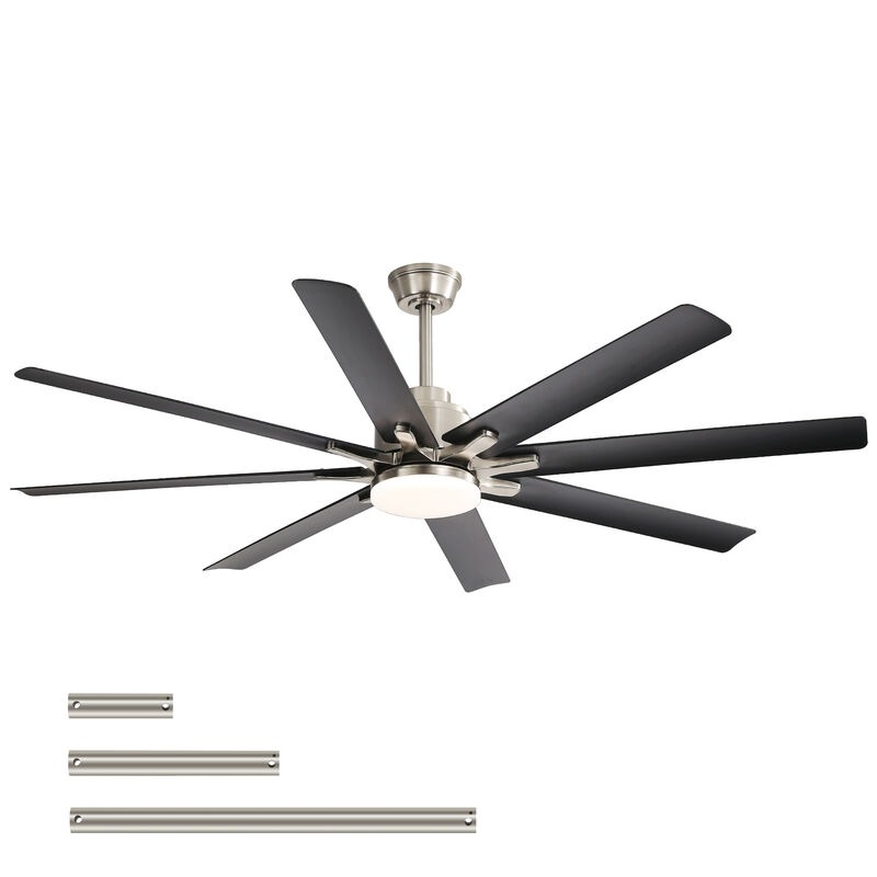 52-Inch Smart Ceiling Fan With Lights, 6 Wind Speed With 8 Black ABS Blades, Voice Remote image number 7