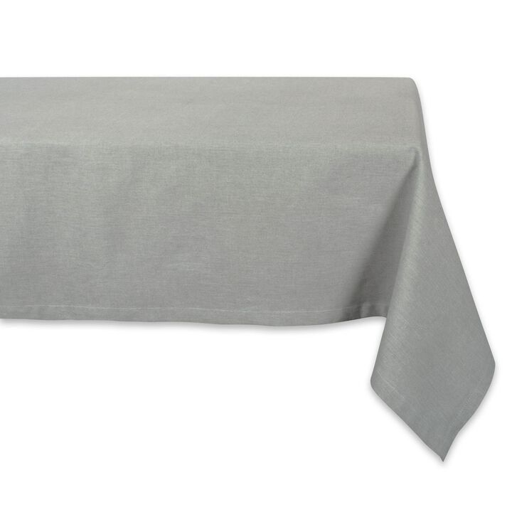 104" Stone Blue Artichoke Solid Chambray Rectangular Tablecloth