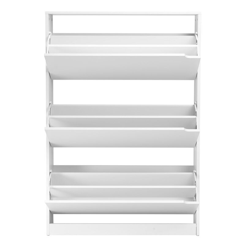 Modern Shoe Cabinet with 3 Flip Drawers, Anti-Tip Freestanding Organizer image number 8