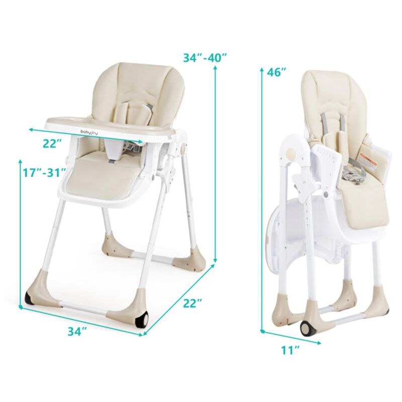 Hivvago Baby Convertible High Chair with Wheels