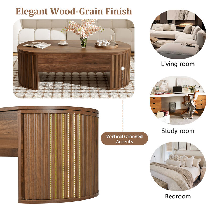 Merax Coffee Table with Hidden Compartment