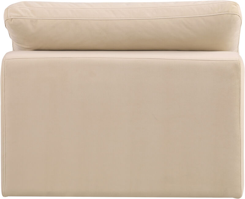 Meridian Furniture Comfy Beige Velvet Modular Armless Chair