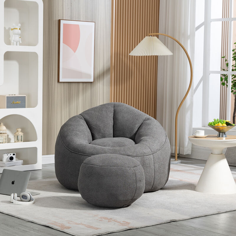 Merax Bean Bag Sofa Accent Chair with Footrest