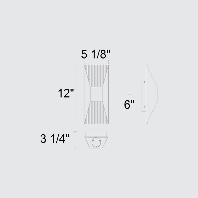 Ribbed 12 inch LED Wall Sconce image number 5