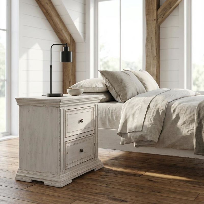 Liberty Furniture White Nightstand with Charging Station and Traditional Style image number 1
