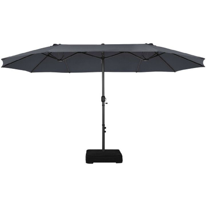 15 Feet Double-Sided Patio Umbrellawith 12-Rib Structure