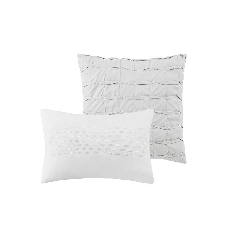 Gracie Mills Robert 5-Piece Striped Clipped Jacquard Comforter Set