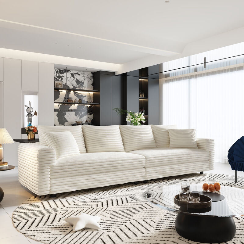 Merax Modern Comfy Upholstered 4-Seat Sofa Cloud Couch