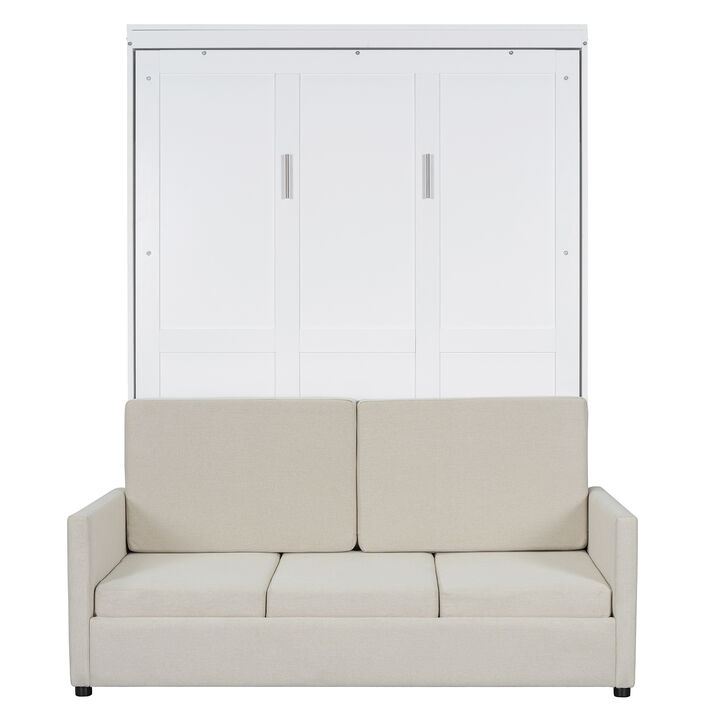 Whisen Clever Design Full Size Murphy Bed, Folded into a Sofa with Cushion