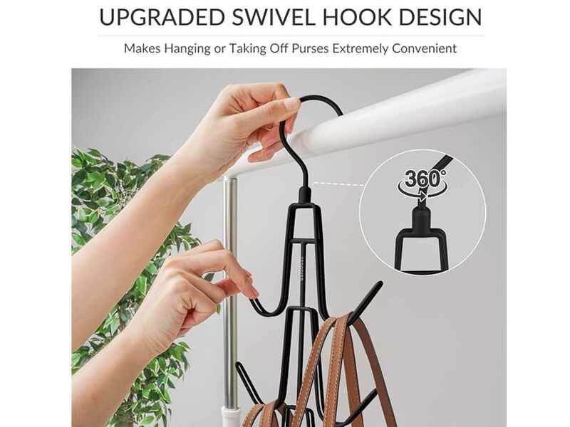 Purse Organizer For Closet, Heavy-Duty Hanging Purse Hanger Closet Holds Up To 6 image number 2