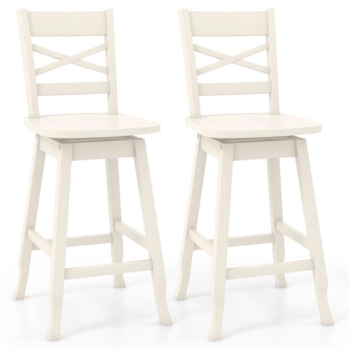 Hivvago Swivel Counter Height Stool Set of 2 with Inclined Backrest