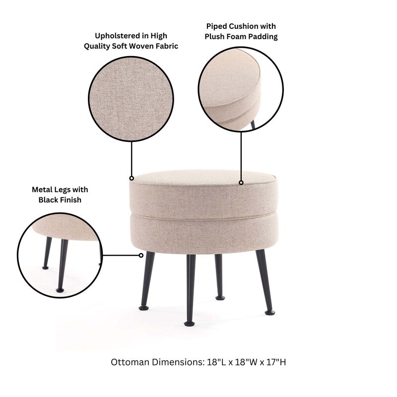 Bailey Ottomans with Black (Set of 4)