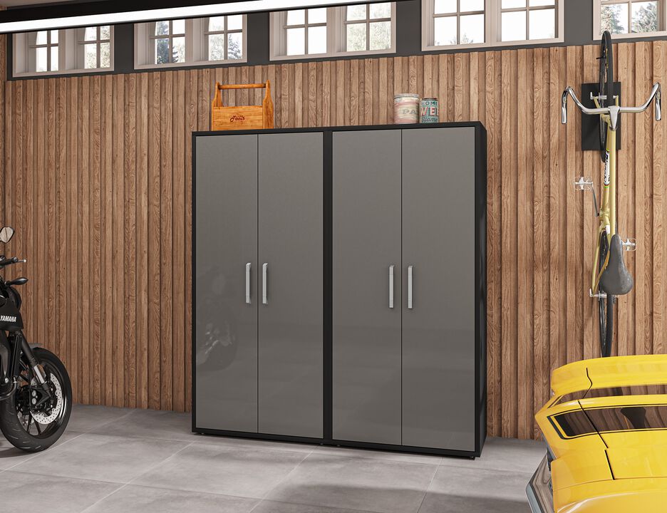 Eiffel Gray Garage Cabinets (Set of 2)