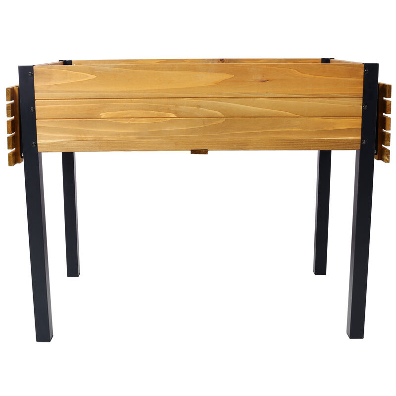 Streamdale Elevated Metal-Leg Planter Box for Herbs, Veggies, and Flowers