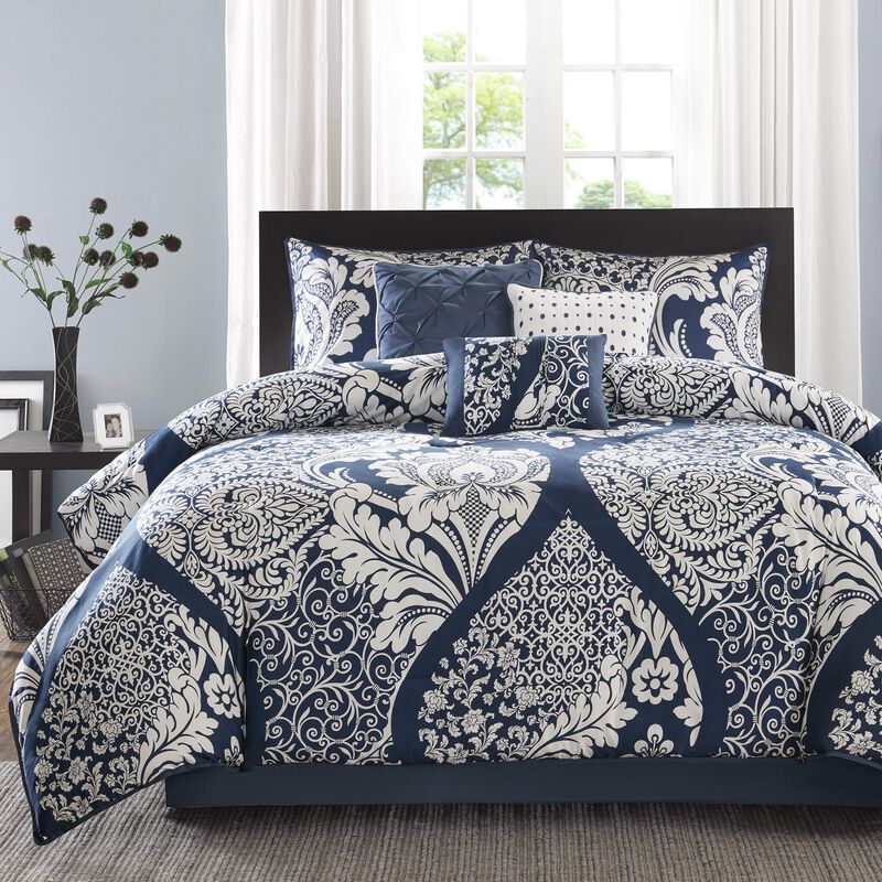 Madison Park Vienna Sateen Cotton Comforter Set, Breathable, Soft Cover, Trendy, All Season Down Alternative Cozy Bedding with M
