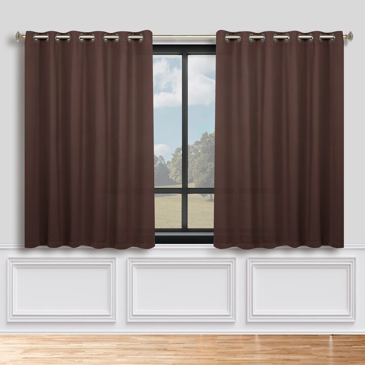 Modern Solid Blackout Curtain Panels Set of 2 Room Darkening Drapes